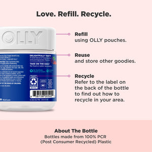 OLLY Men's Multi Gummies, Supports Overall Wellness,* Vitamins A, C, D, E, Bs & Zinc, BlackBerry Blitz Flavored, 65 Day Supply - 130 Count