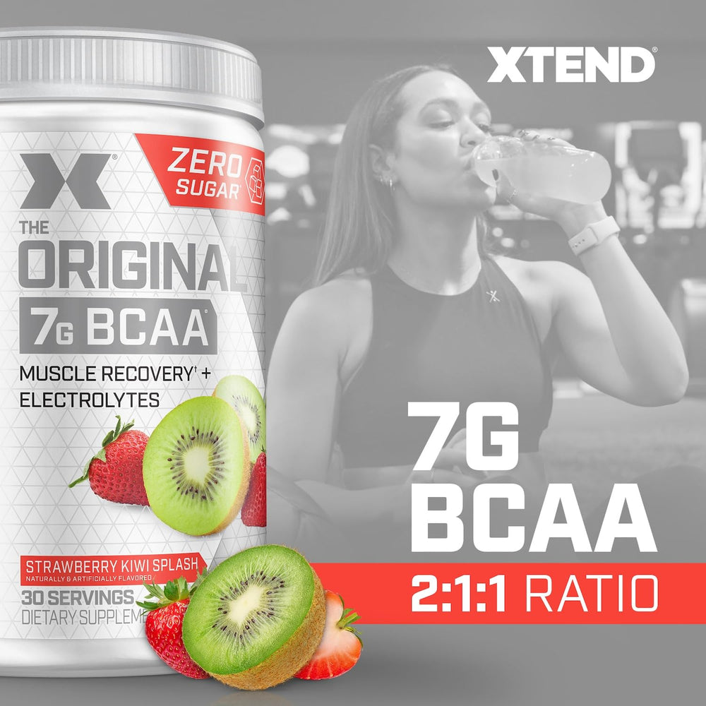 Xtend Original BCAA Powder Airheads Candy Flavor, 7g BCAA and 2.5g L-Glutamine, Sugar Free Post Workout Muscle Recovery Drink with Amino Acids for Men & Women, 30 Servings