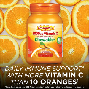 Emergen-C Vitamin C 1000 mg Chewables Tablets Orange Blast - 40 ct, Pack of 3