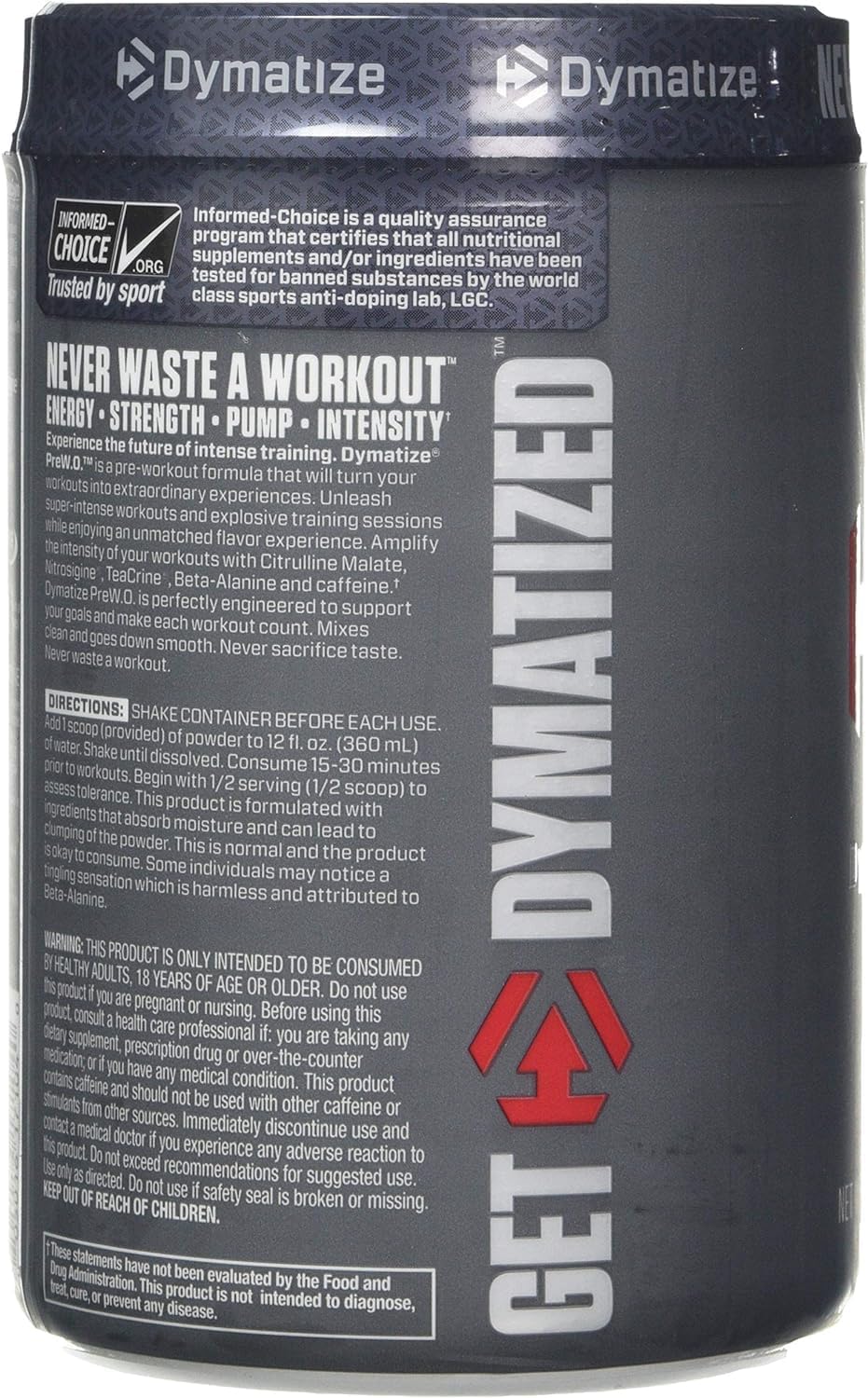 Dymatize Pre Workout Supplement, Pinapple Orange Crush, 400 Gram