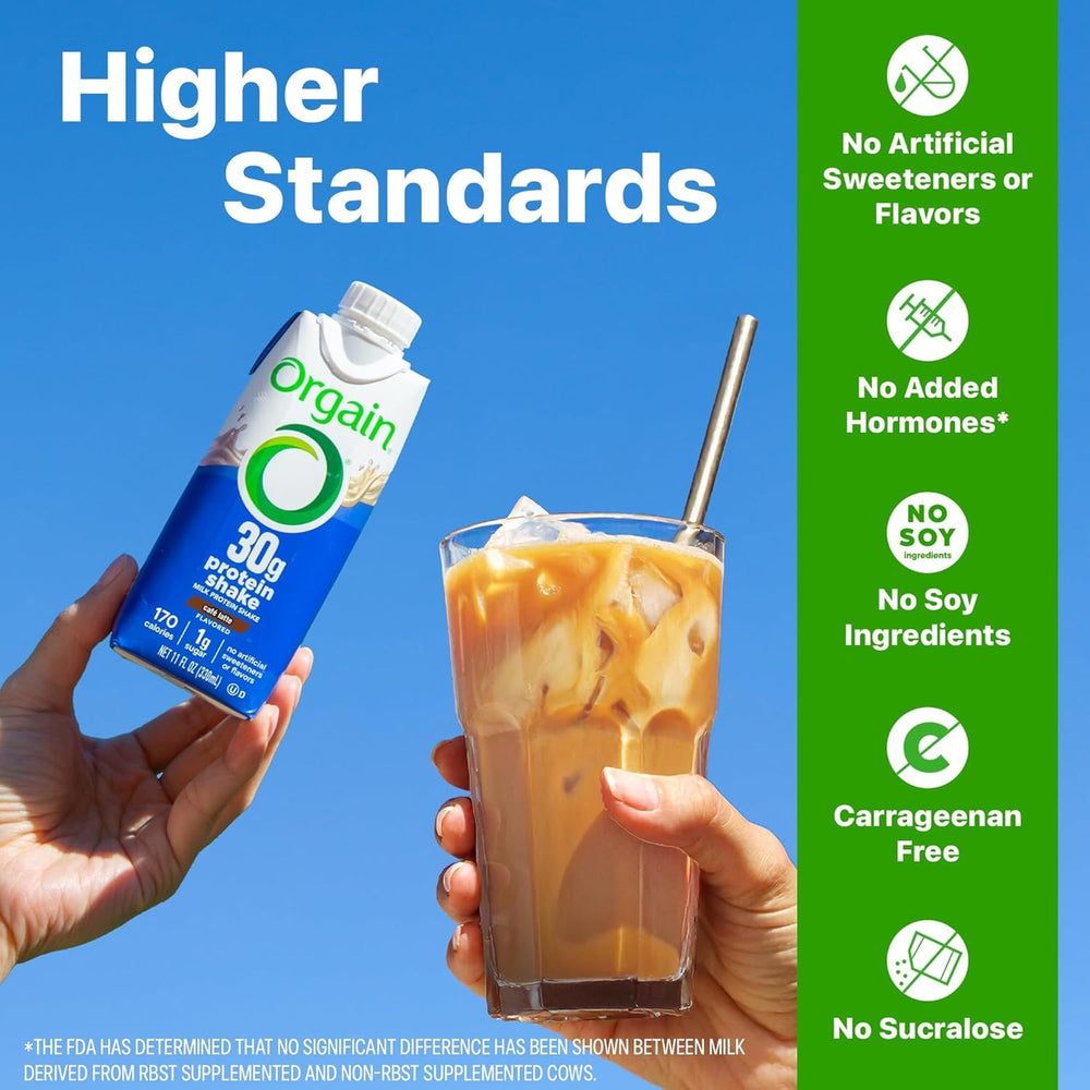 Orgain 38g High Protein Shake, Dairy Isolate Protein Milk, Vanilla, 6g BCAAs, 1g Sugar Per Serving, Meal Replacement, Ready to Drink, Keto Friendly, Gluten-Free 14 Fl Oz (Pack of 12)