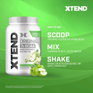 Xtend Original BCAA Powder Airheads Candy Flavor, 7g BCAA and 2.5g L-Glutamine, Sugar Free Post Workout Muscle Recovery Drink with Amino Acids for Men & Women, 30 Servings