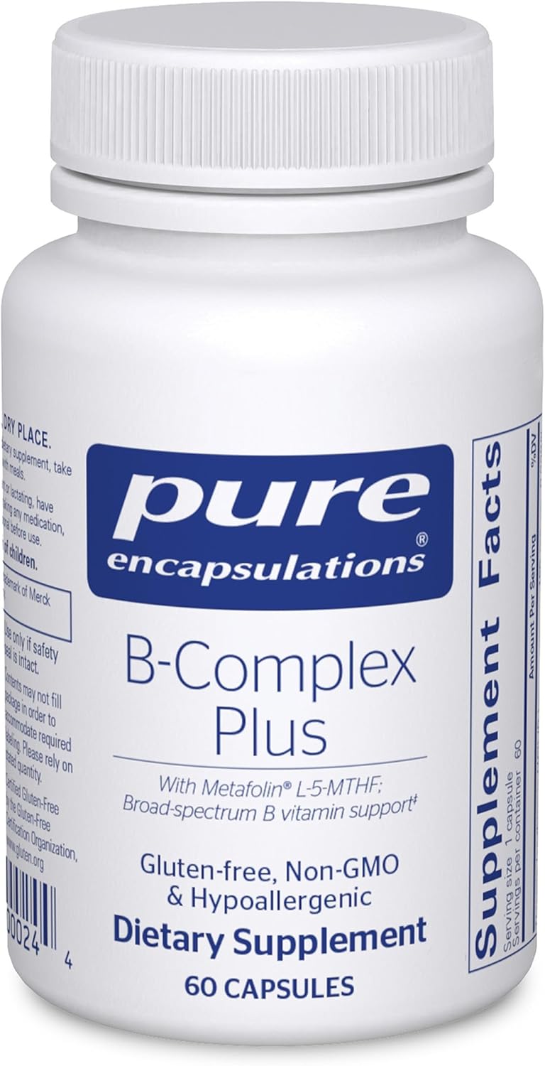 Pure Encapsulations B-Complex Plus - B Vitamins Supplement to Support Neurological Health, Cardiovascular Health, Energy Levels & Nervous System Support* - with Vitamin B12 & More - 120 Capsules