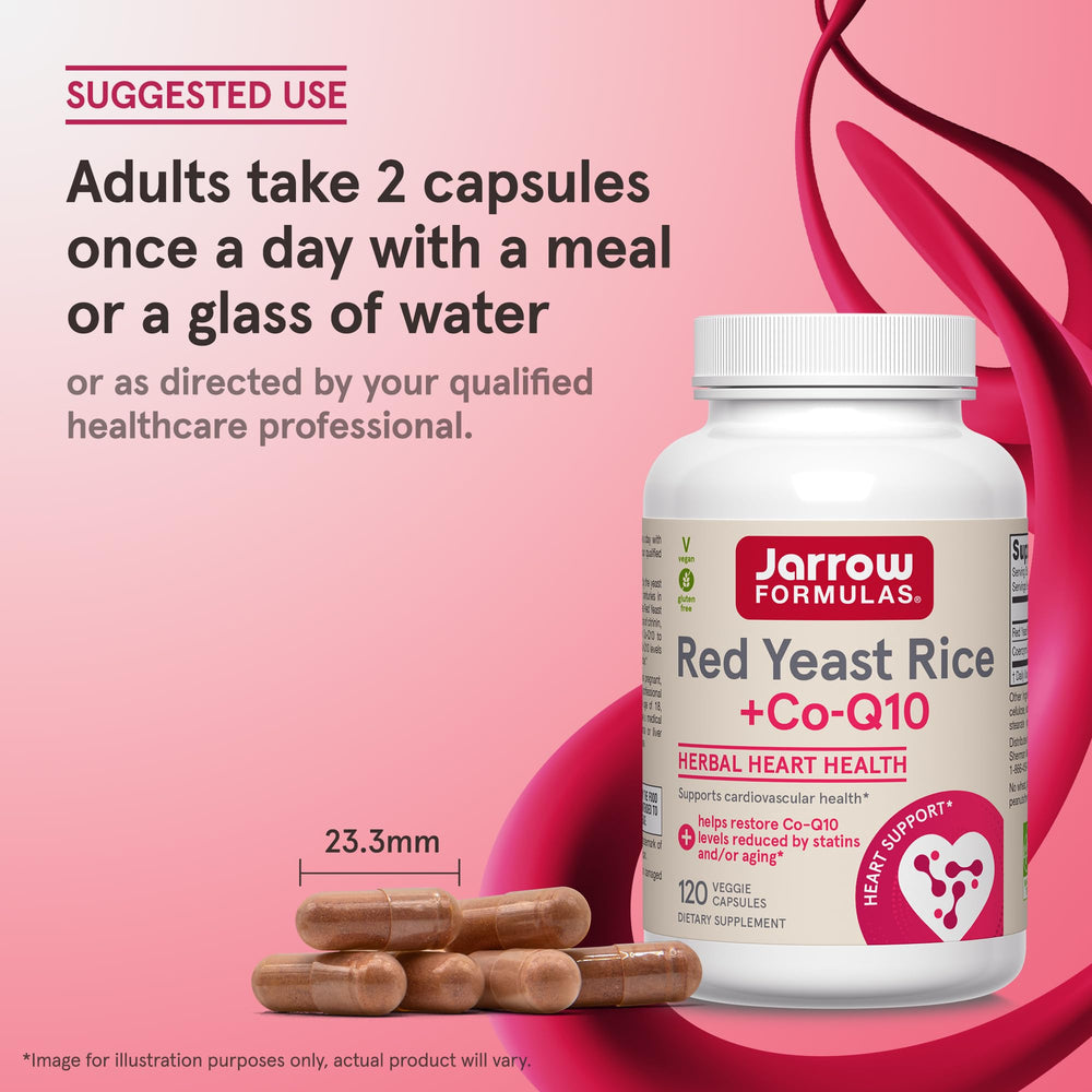 Jarrow Formulas Red Yeast Rice 1200 mg & Co-Q10 100 mg Per Serving-120 Veggie Caps-60 Servings & Heart Health-Vegan & Milk Thistle 150 mg with 30:1 Standardized Silymarin Extract