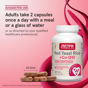 Jarrow Formulas Red Yeast Rice 1200 mg & Co-Q10 100 mg Per Serving-120 Veggie Caps-60 Servings & Heart Health-Vegan & Milk Thistle 150 mg with 30:1 Standardized Silymarin Extract