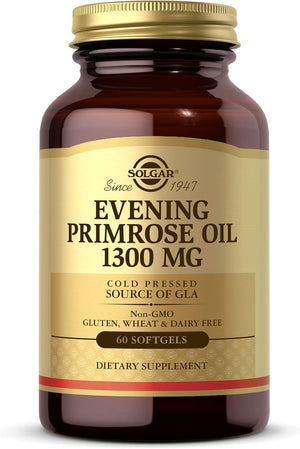 Solgar Evening Primrose Oil 1300 mg, 60 Softgels - Promotes Healthy Skin - Nutritional Support for Women - Non-GMO, Gluten Free, Dairy Free - 60 Servings