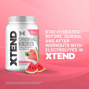 Xtend Original BCAA Powder Airheads Candy Flavor, 7g BCAA and 2.5g L-Glutamine, Sugar Free Post Workout Muscle Recovery Drink with Amino Acids for Men & Women, 30 Servings