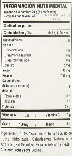 Dymatize ISO 100 Whey Protein Powder Isolate, Gourmet Vanilla (45 Servings)