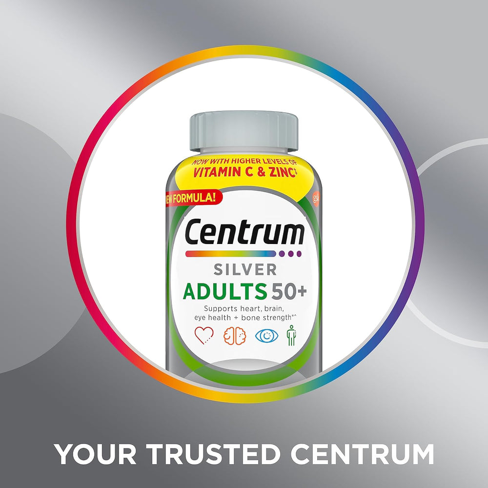 Centrum Silver Multivitamin for Adults 50 Plus, Multivitamin/Multimineral Supplement with Vitamin D3, B Vitamins, Calcium and Antioxidants, Gluten Free, Non-GMO Ingredients - 150 Count