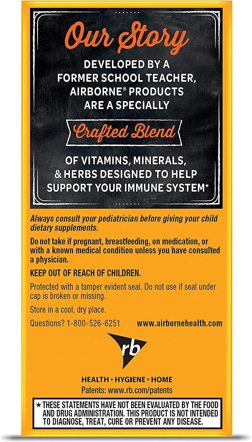 Airborne Vitamin C 1000mg, Very Berry Chewable Tablets, Gluten-free, Packaging May Vary, Berry, 32 Tablets, Pack of 36