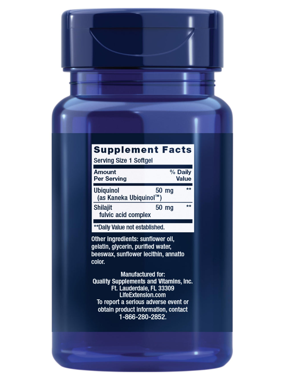 Life Extension Super Ubiquinol CoQ10 with Enhanced Mitochondrial Support, ubiquinol CoQ10, shilajit, potent heart health & cellular energy production support, ultra-absorbable, gluten-free, 60 softgel