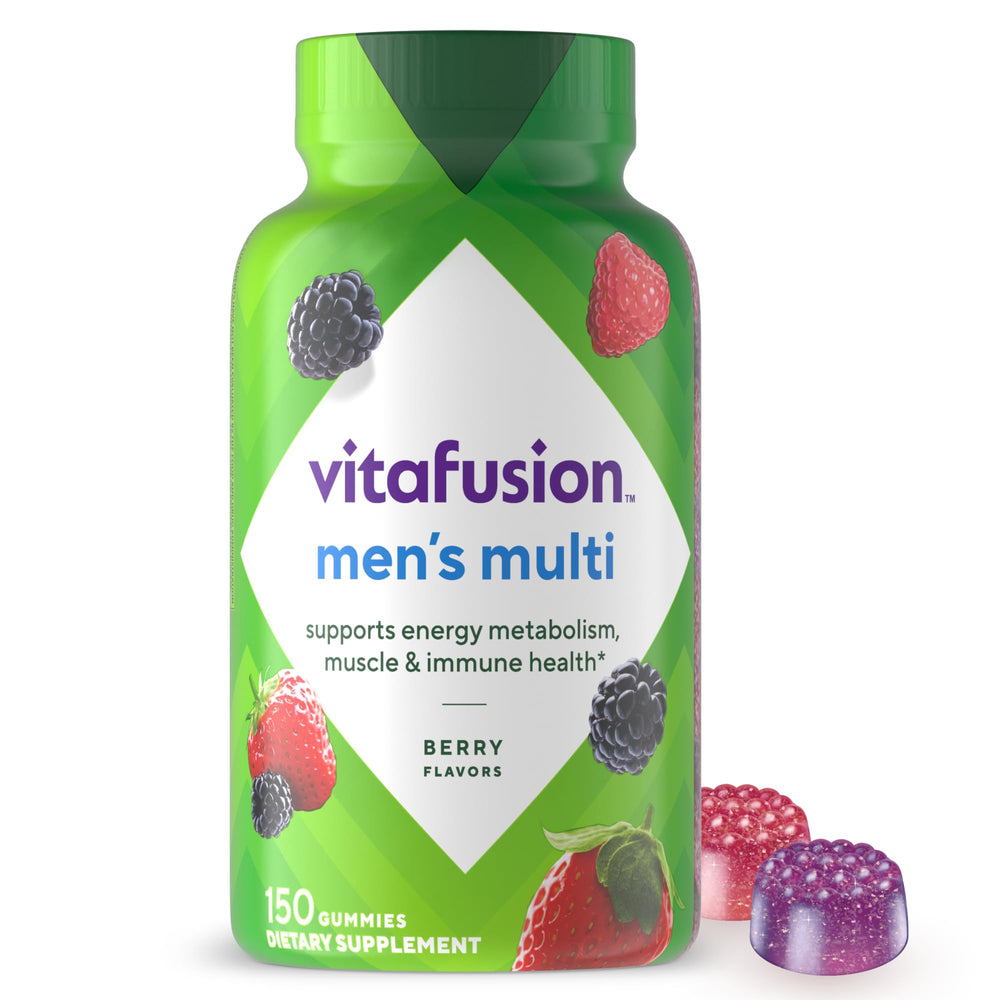 vitafusion Adult Gummy Vitamin Supplement for Men, Berry Flavored, A, C, D, E, B6, B12, Daily, 120 Count, 60 Day Supply