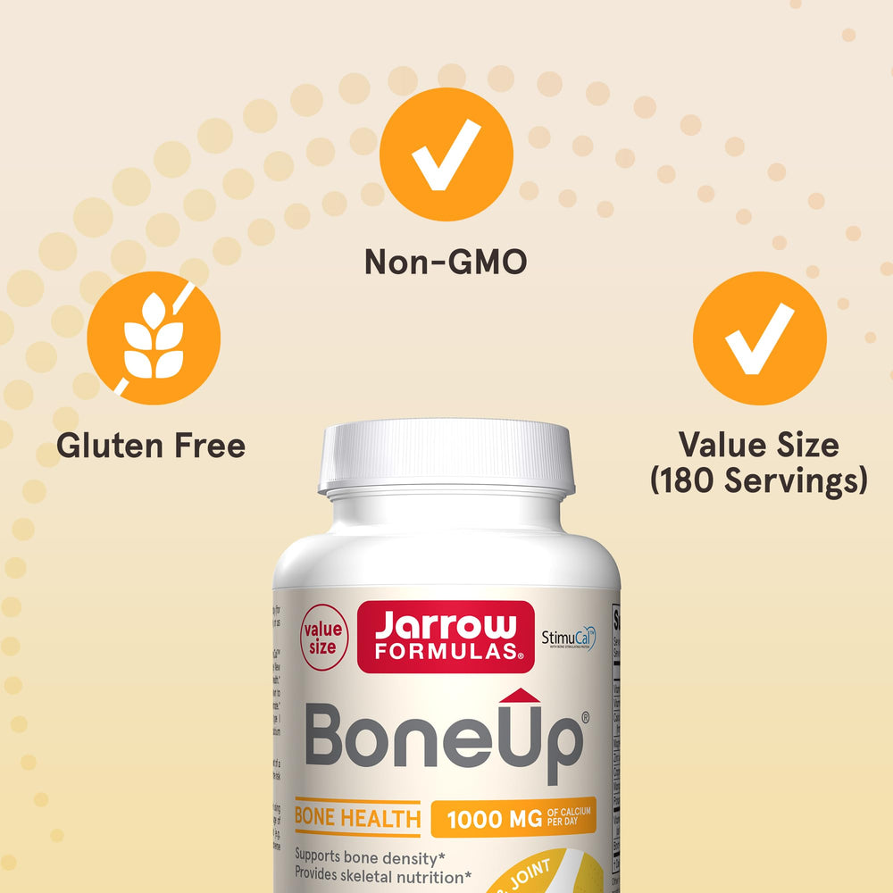 Jarrow Formulas BoneUp for Bone Density - Vitamin D3 and K2, Calcium Support, 240 Capsules, Provides Skeletal Nutrition, Up to 40 Days Supply