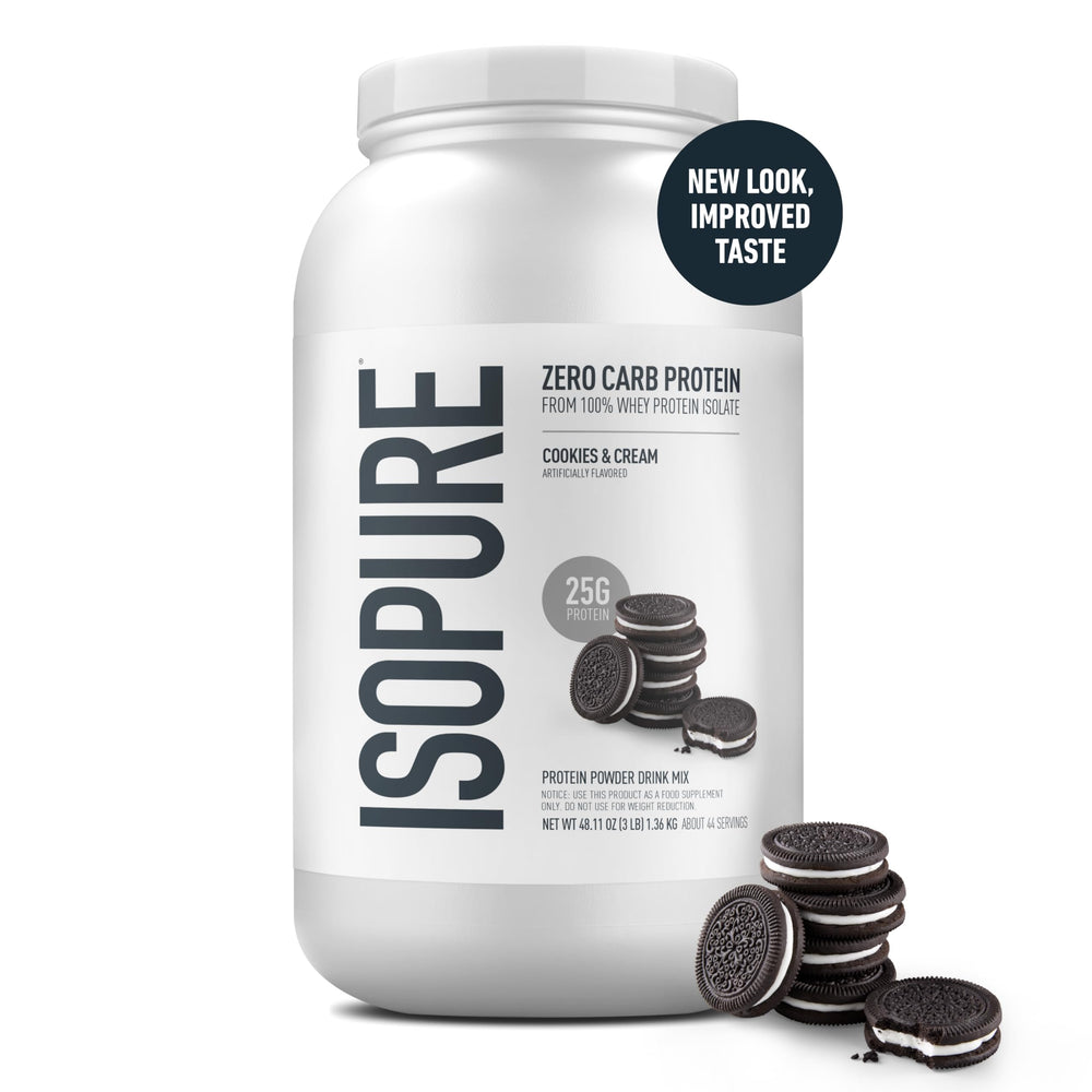 Isopure Bundle of Zero Carb 100% Pure Whey Isolate Protein Powder, Strawberries & Cream, 25g Protein Per Serving, 1 Lb, 15 Servings + Isopure 100% Pure Creatine Monohydrate Powder, 100 Servings