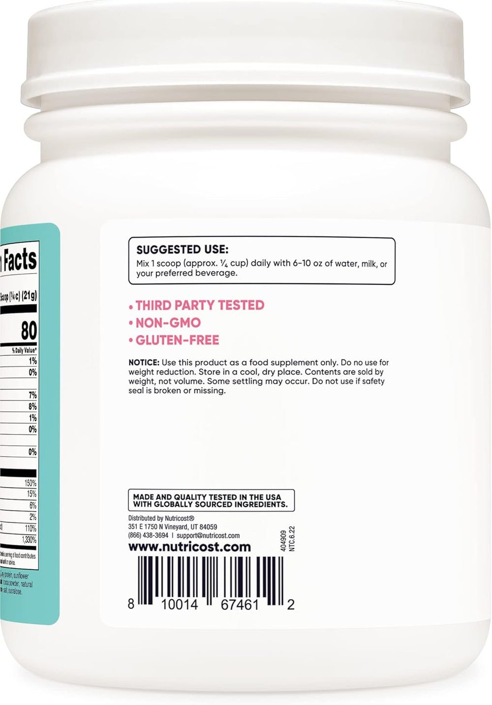 Nutricost Protein for Women Chocolate, 1 LB - Collagen, Whey, Folic Acid, Biotin, Calcium