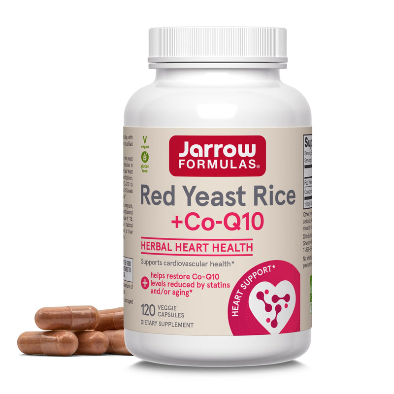 Jarrow Formulas Red Yeast Rice 1200 mg & Co-Q10 100 mg Per Serving-120 Veggie Caps-60 Servings & Heart Health-Vegan & Milk Thistle 150 mg with 30:1 Standardized Silymarin Extract