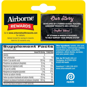 Airborne Immune Support Supplement with Electrolytes Vitamin C Zinc, Sugar Free Effervescent Replenisher – 10 Fizzy Drink Tablets (Strawberry Lemonade)