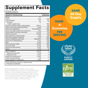 SmartyPants Multivitamin for Men, Organic Gummies: Methylfolate, Omega 3 (ALA), Vitamin D3, C, Vitamin B12, B6, A, K & Zinc for Immune Support, Biotin, Vegetarian, 120 Gummies (30 Day Supply)