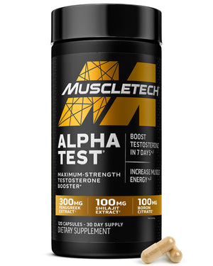 MuscleTech Testosterone Booster for Men, AlphaTest - T-Boost Mens Supplement with Tribulus Terrestris & Boron - Daily Male Gym Workout Supplements for Muscle Growth, Stamina & Energy - 240 Pills