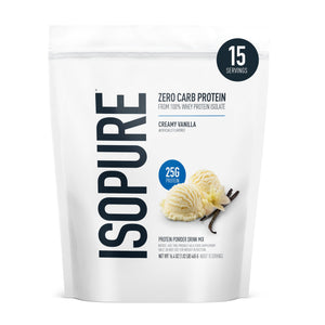 Isopure Bundle of Zero Carb 100% Pure Whey Isolate Protein Powder, Strawberries & Cream, 25g Protein Per Serving, 1 Lb, 15 Servings + Isopure 100% Pure Creatine Monohydrate Powder, 100 Servings