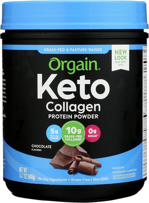 Orgain Keto Collagen Protein Powder, Chocolate, Gluten Free & Non-GMO, 14.1 Ounce (Pack of 1)