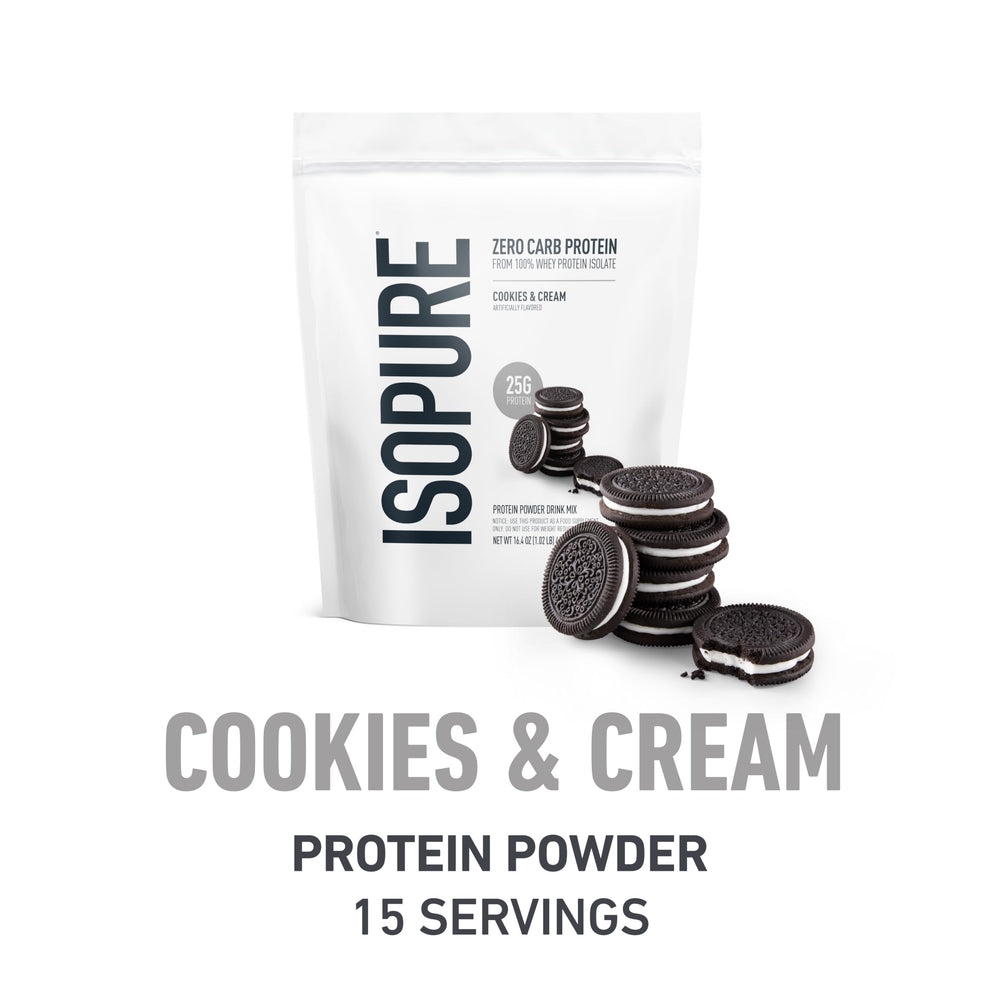 Isopure Bundle of Zero Carb 100% Pure Whey Isolate Protein Powder, Strawberries & Cream, 25g Protein Per Serving, 1 Lb, 15 Servings + Isopure 100% Pure Creatine Monohydrate Powder, 100 Servings