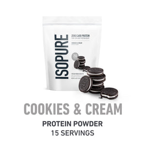 Isopure Bundle of Zero Carb 100% Pure Whey Isolate Protein Powder, Strawberries & Cream, 25g Protein Per Serving, 1 Lb, 15 Servings + Isopure 100% Pure Creatine Monohydrate Powder, 100 Servings