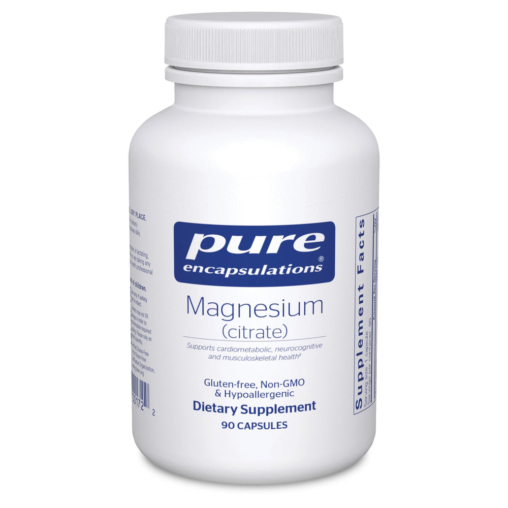 Pure Encapsulations Magnesium (Citrate) - Supplement for Sleep, Heart Health, Cognitive Health, Bone Health, Energy, Muscles, and Metabolism* - with Premium Magnesium - 180 Capsules