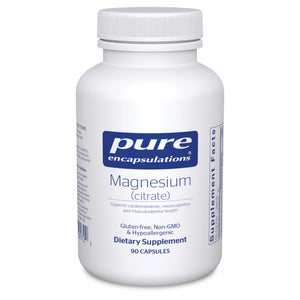 Pure Encapsulations Magnesium (Citrate) - Supplement for Sleep, Heart Health, Cognitive Health, Bone Health, Energy, Muscles, and Metabolism* - with Premium Magnesium - 180 Capsules