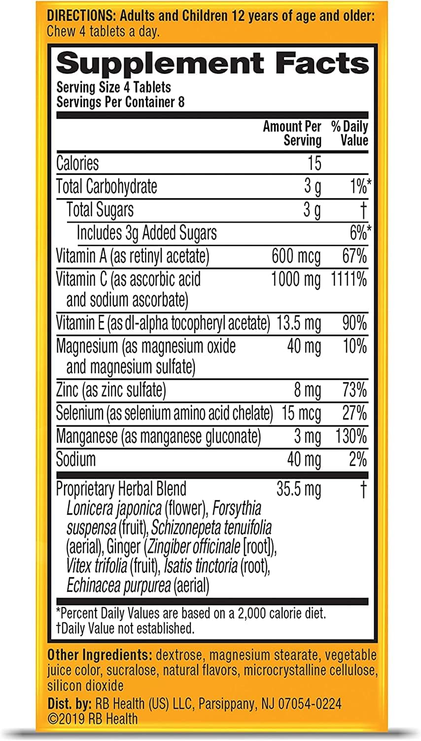 Airborne Vitamin C 1000mg, Very Berry Chewable Tablets, Gluten-free, Packaging May Vary, Berry, 32 Tablets, Pack of 36