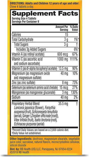 Airborne Vitamin C 1000mg, Very Berry Chewable Tablets, Gluten-free, Packaging May Vary, Berry, 32 Tablets, Pack of 36