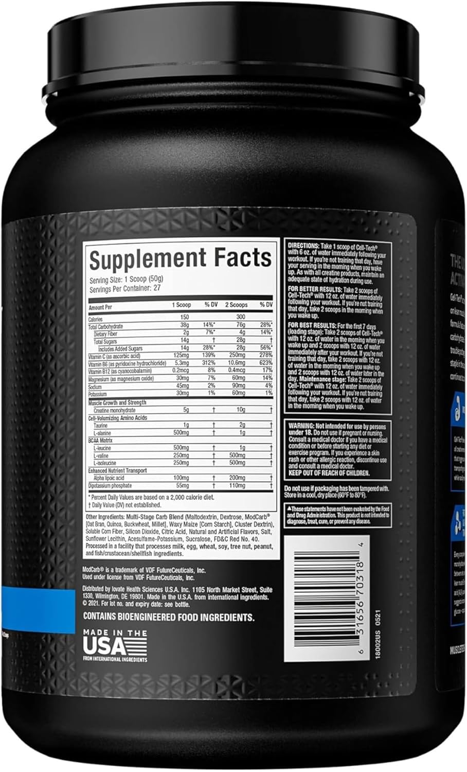 MuscleTech Cell-Tech Performance Series, Fruit Punch, 3.09 lb., Creatine HCl, Creatine Monohydrate and Carbohydrate Powder by MuscleTech