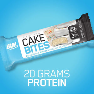 Optimum Nutrition Protein Cake Bites, Whipped Low Sugar Protein Bar, Flavor: Red Velvet, 12 Count