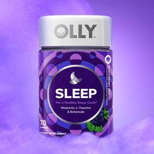 OLLY Sleep Gummy, 3mg Melatonin, L-Theanine, Chamomile, Lemon Balm, Sleep Aid, BlackBerry, 90 Count