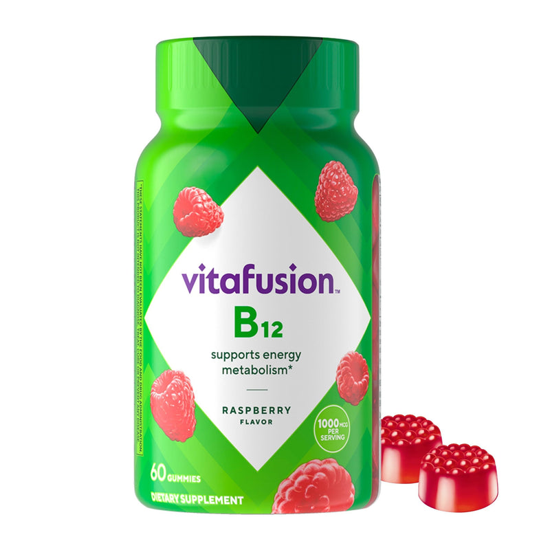 vitafusion Vitamin B12 Gummy Vitamins for Energy Metabolism Support, Raspberry Flavored, America’s Number 1 Gummy Vitamin Brand, 70 Day Supply, 140 Count