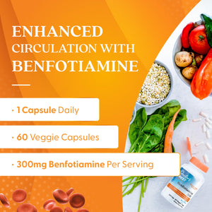 Doctor's Best Benfotiamine 300 with BenfoPure, Helps Maintain Healthy Glucose Metabolism, Non-GMO, Vegan, Gluten Free, Soy Free, 300 mg, 60 Veggie Caps