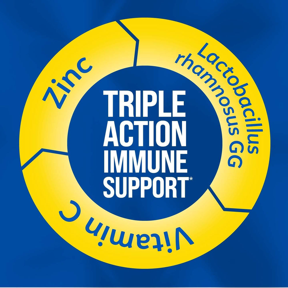 Culturelle Immune Defense Daily Probiotic for Women & Men - 28 Count, Mixed Berry Chewables with 4-in-1 Immune Support. Probiotic Vitamin C, Vitamin D, and Zinc Plus Elderberry