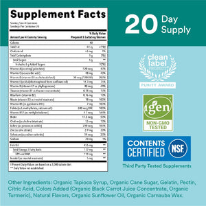 SmartyPants Prenatal Multivitamin Gummies - Improved Formula: Omega 3 (DHA/EPA), Methylfolate, Biotin, Vitamin D3, C, Vitamin B12, B6, Vitamin A, K & Zinc, Gluten Free, 120 Count (40 Day Supply)