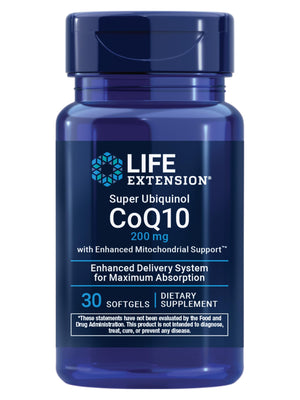 Life Extension Super Ubiquinol CoQ10 with Enhanced Mitochondrial Support, ubiquinol CoQ10, shilajit, potent heart health & cellular energy production support, ultra-absorbable, gluten-free, 60 softgel