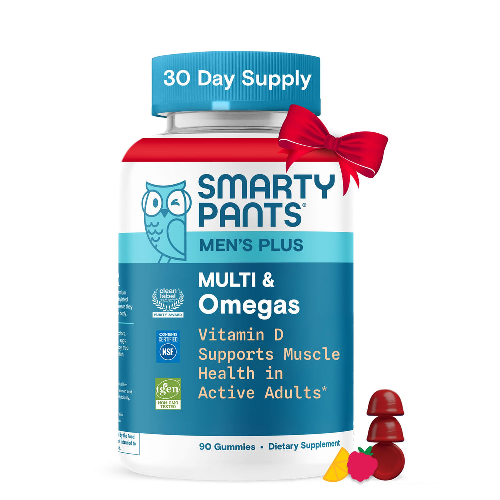 SmartyPants Multivitamin for Men, Organic Gummies: Methylfolate, Omega 3 (ALA), Vitamin D3, C, Vitamin B12, B6, A, K & Zinc for Immune Support, Biotin, Vegetarian, 120 Gummies (30 Day Supply)