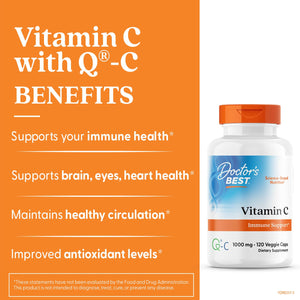 Doctor's Best Vitamin C with Q-C, Immune Support, Non-GMO, Gluten Free, Soy Free, Vegan 360 Veggie Caps