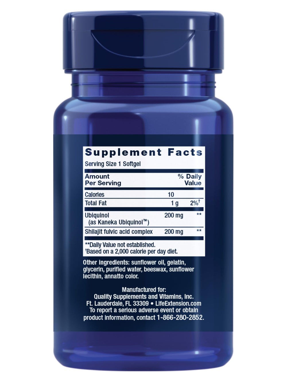 Life Extension Super Ubiquinol CoQ10 with Enhanced Mitochondrial Support, ubiquinol CoQ10, shilajit, potent heart health & cellular energy production support, ultra-absorbable, gluten-free, 60 softgel