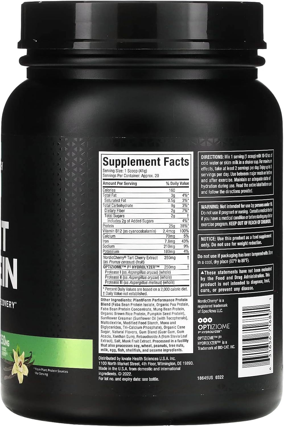 MuscleTech Plant-Based Performance Protein, Platinum Plant-Based Performance Protein Powder, 25g Protein, 5 Plant Protein Sources, Vanilla 20 Servings