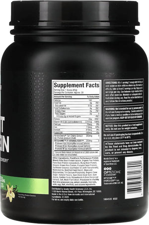 MuscleTech Plant-Based Performance Protein, Platinum Plant-Based Performance Protein Powder, 25g Protein, 5 Plant Protein Sources, Vanilla 20 Servings