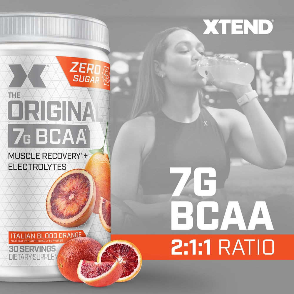 Xtend Original BCAA Powder Airheads Candy Flavor, 7g BCAA and 2.5g L-Glutamine, Sugar Free Post Workout Muscle Recovery Drink with Amino Acids for Men & Women, 30 Servings