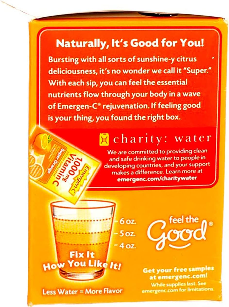 Emergen-C, Super Orange, 30 pkt, Pack of 2