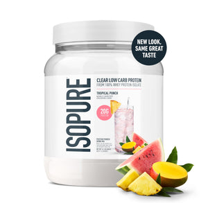 Isopure Clear Whey Isolate Protein Powder, Lactose Free, Gluten Free, Naturally Flavored, Pineapple Orange Banana, 20g Protein Per Serving, 1.9 Lb, 36 Servings (Packaging May Vary)