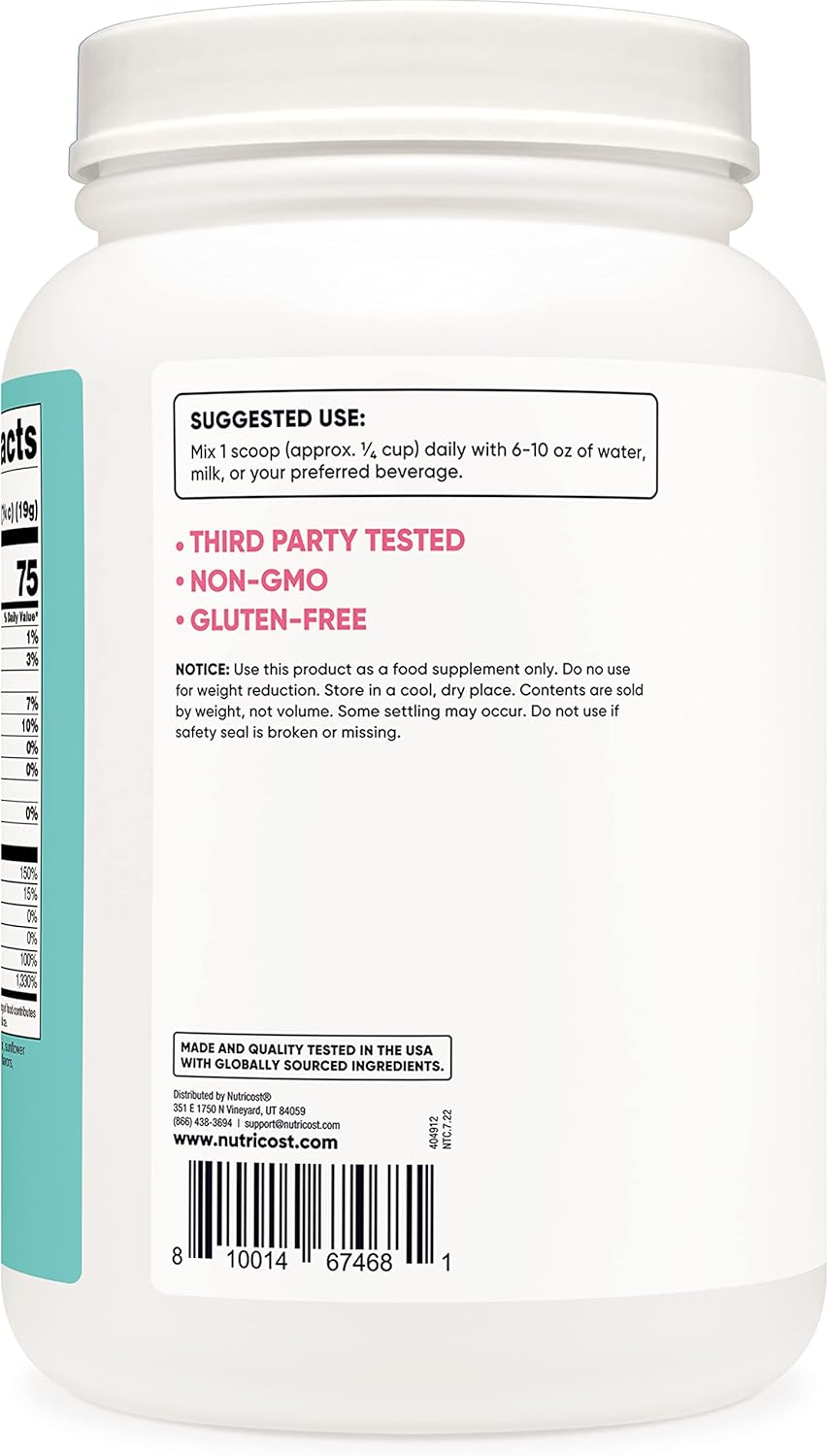 Nutricost Protein for Women Vanilla, 2 LB - Collagen, Whey, Folic Acid, Biotin, Calcium