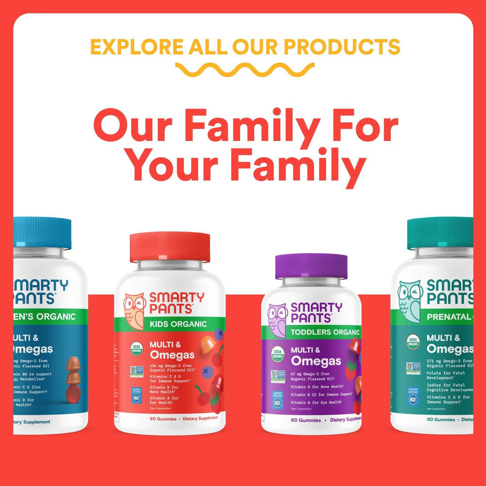 SmartyPants Kids Multivitamin Gummies: Omega 3 Fish Oil (EPA/DHA), Vitamin D3, C, Vitamin B12, B6, A, K & Zinc for Immune Support, Biotin, Gluten Free, Three Fruit Flavors, 120 Count (30 Day Supply)