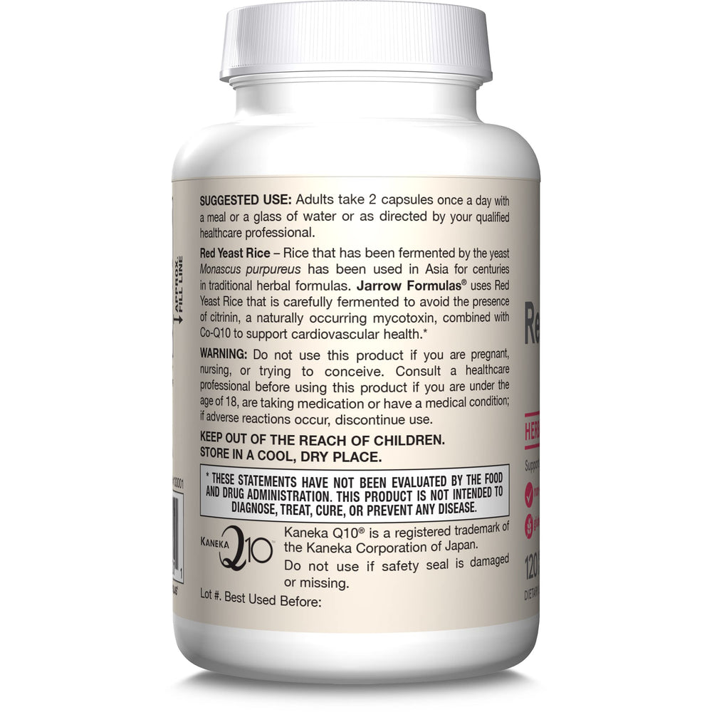 Jarrow Formulas Red Yeast Rice 1200 mg & Co-Q10 100 mg Per Serving-120 Veggie Caps-60 Servings & Heart Health-Vegan & Milk Thistle 150 mg with 30:1 Standardized Silymarin Extract